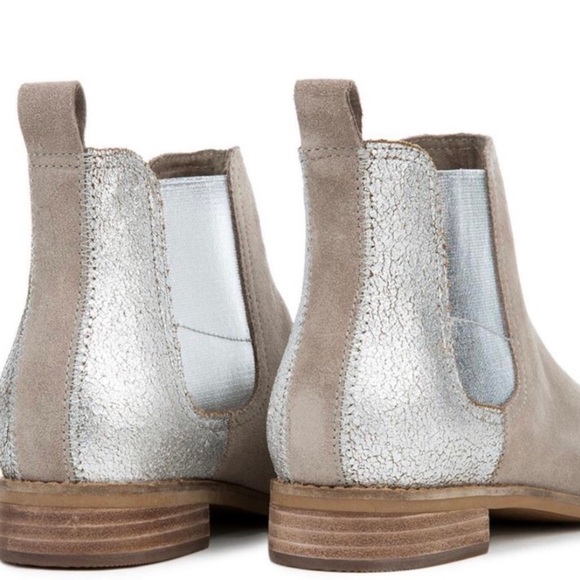 (Sold) TOMS Ella Desert Taupe Suede Metallic Boo - Picture 3 of 8